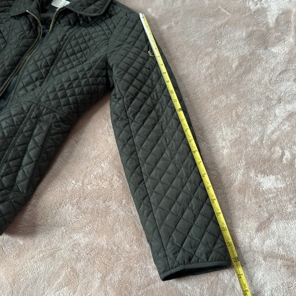 MICHAEL KORS QUILTED PUFFER JACKET Green WITH GOLD DETAILS SIZE S